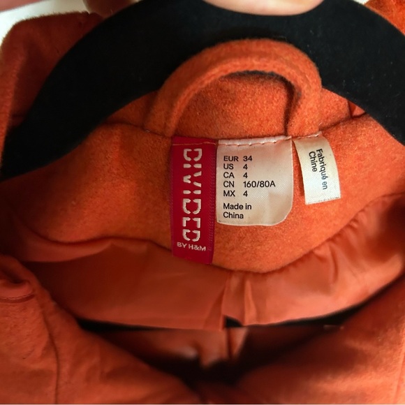 EUC H&M Pumpkin Spice Wool Coat - Picture 4 of 8